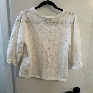 Zara eyelet ruffle sleeve top